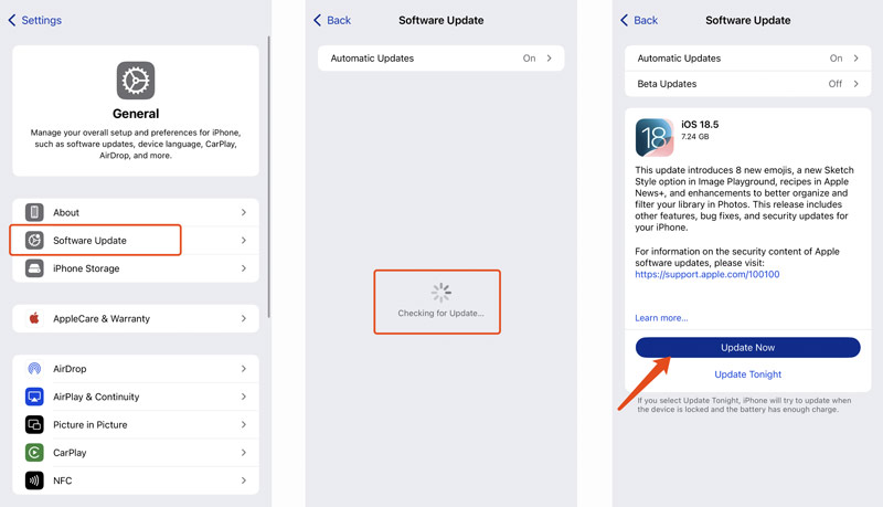 Atualização de software do iPhone iOS 18