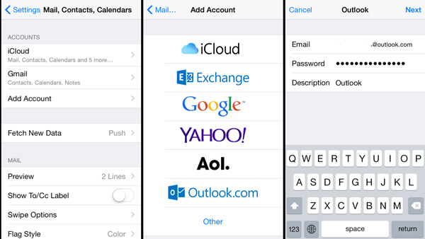 Adicionar calendário do Outlook iPhone