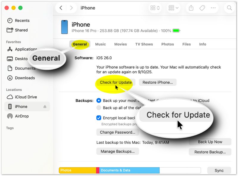 Atualizar iPhone via Mac