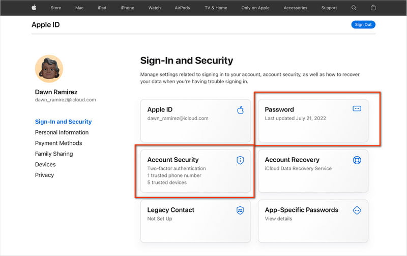 Segurança de ID Apple aplicada