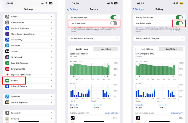 Ative o modo de baixo consumo no iPhone iOS 17