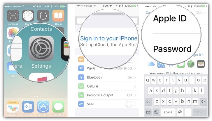 Novo login do Apple ID no iPhone