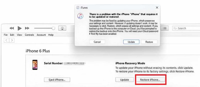 Bloqueio via iTunes ou Finder