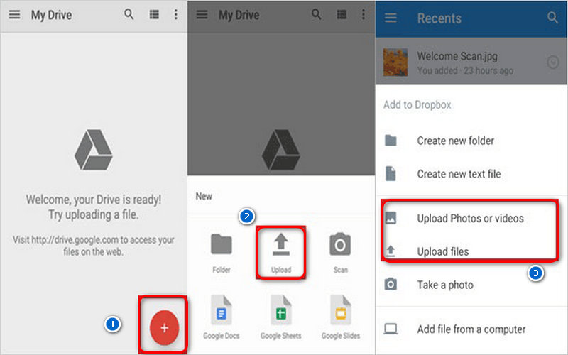 Carregar arquivos do Android para o Google Drive