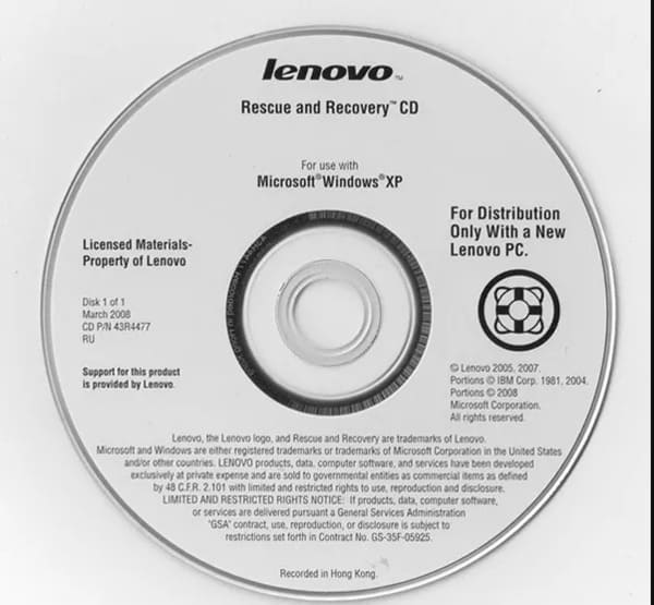 Recupere com o Lenovo Recovery Disk