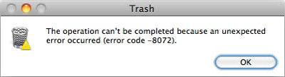 Código de erro 8072 Mac