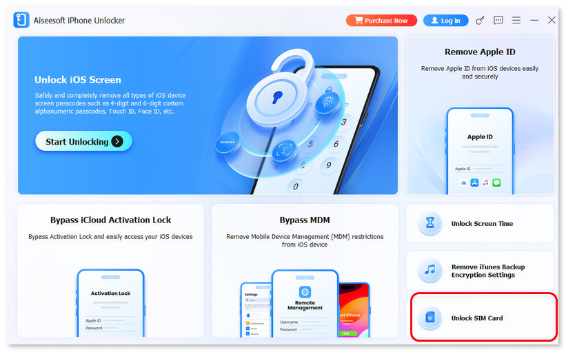 Selecione Desbloquear cartão SIM