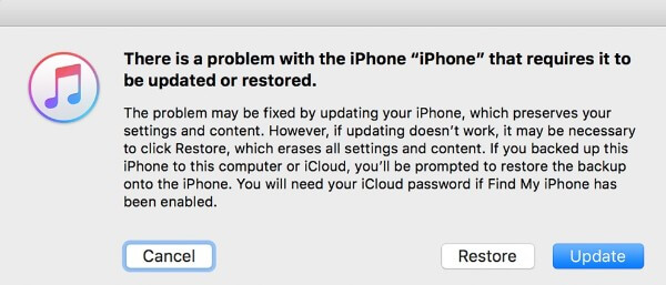 Não é possível restaurar seu iphone ou ipad