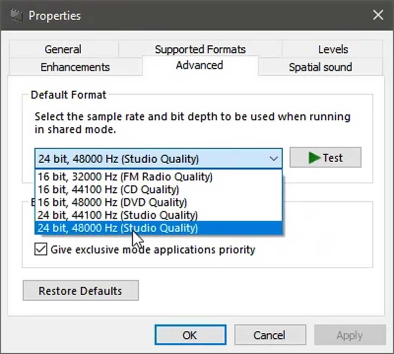 Ajuste a taxa de amostragem de som avançada para corrigir o atraso de áudio do OBS
