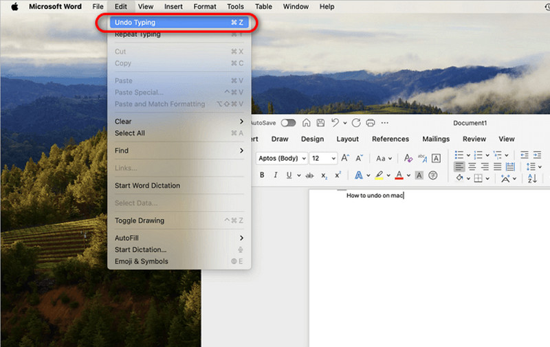 Desfazer Digitação Word Mac