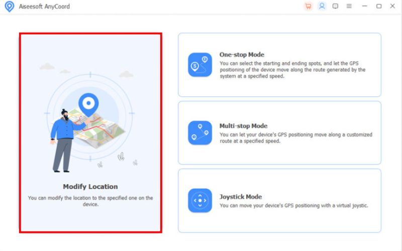 Escolha Modificar modo de localização