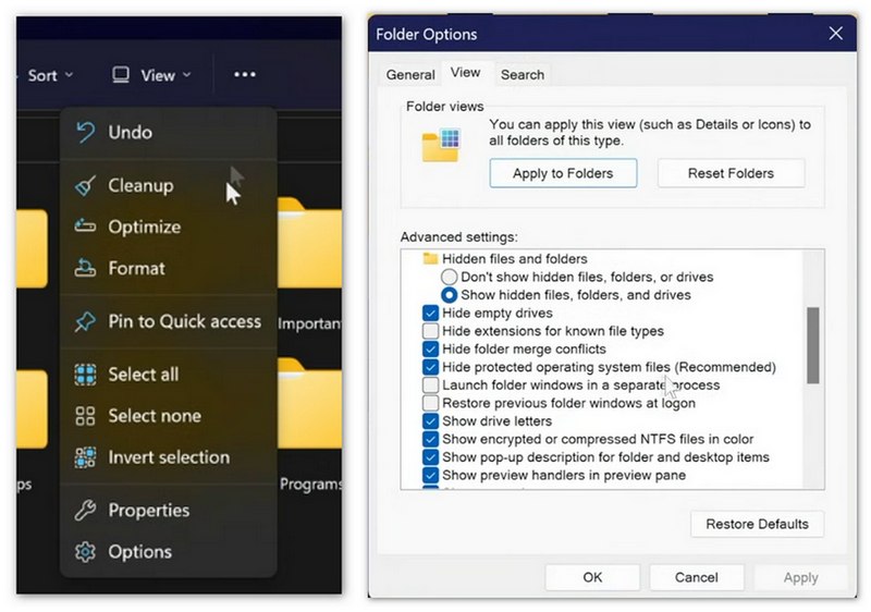 Mostrar arquivos ocultos