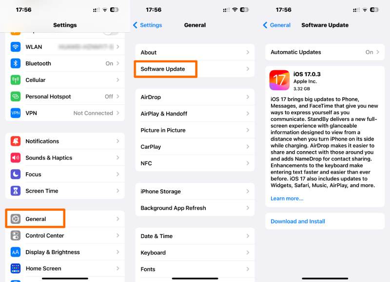 Atualize o sistema do iPhone para o Safari mais recente