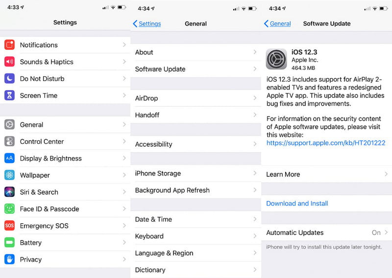 Atualizar software iOS iPhone Safari Congelando