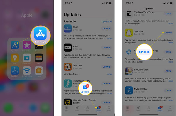 Atualize o aplicativo Snapchat no iPhone