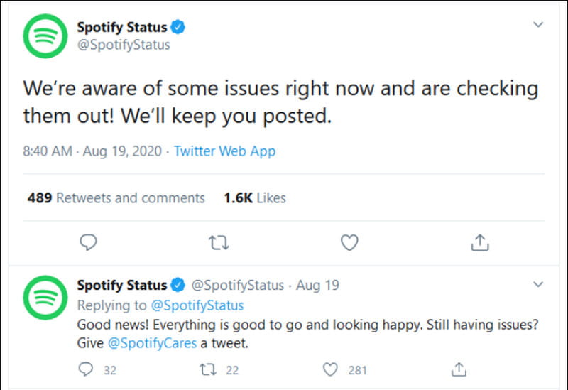 Postify de status do Spotify não funciona