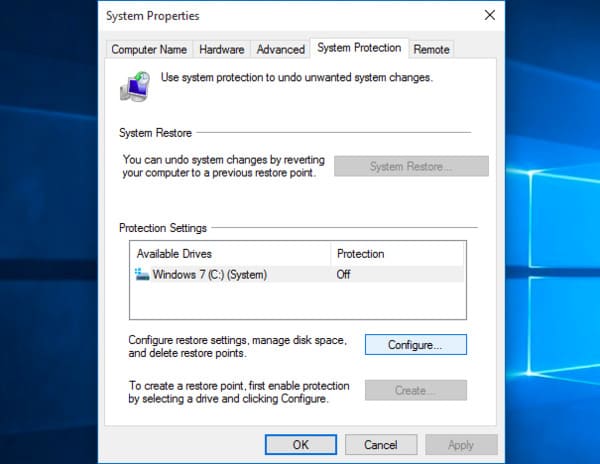 Abra as propriedades do sistema Windows no Windows 10