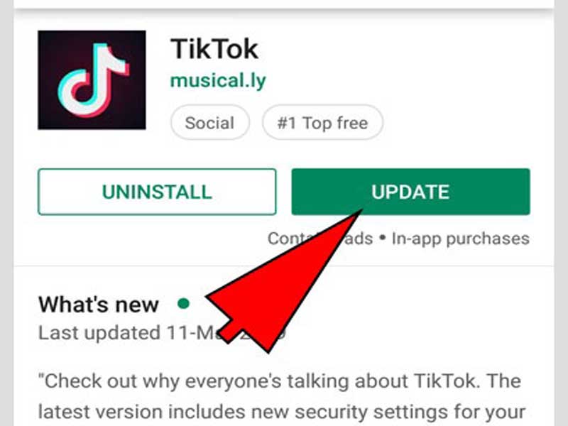 Atualizar o aplicativo TikTok