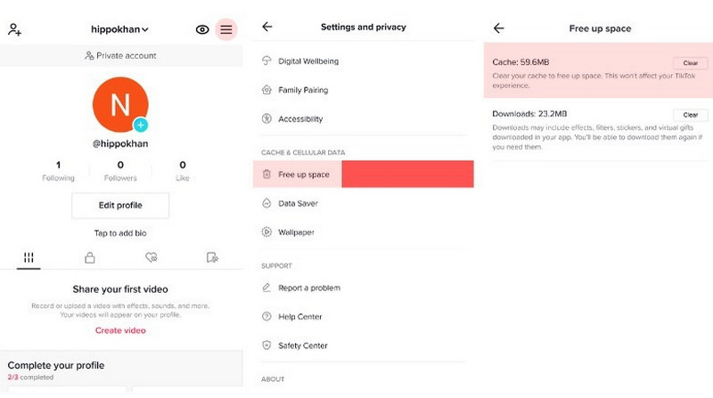 Clear Cache on TikTok Android iPhone