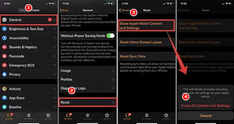 Reinicie o Apple Watch com seu iPhone