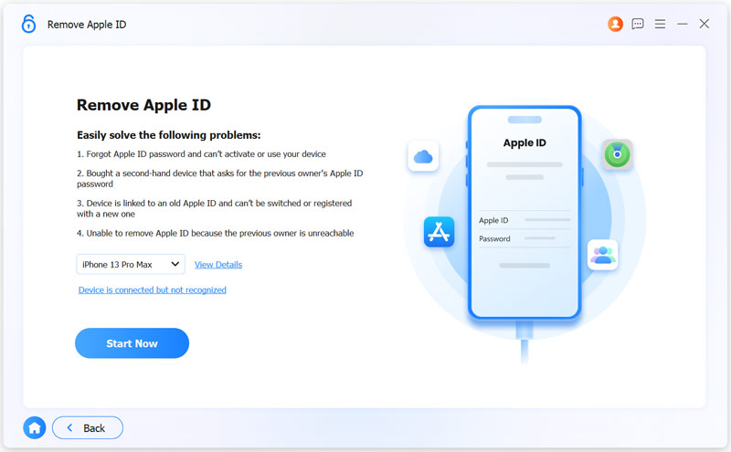 Remover ID Apple do iPhone 13 usando o iPhone Unlocker
