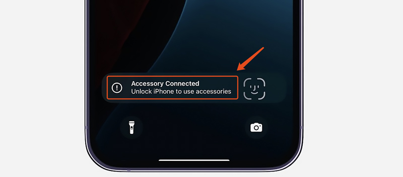 Alerta de acessório conectado do iPhone