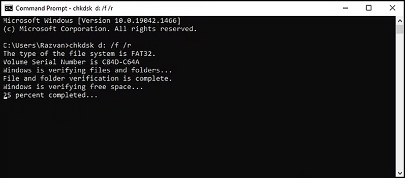 Execute o Chkdsk para corrigir erros