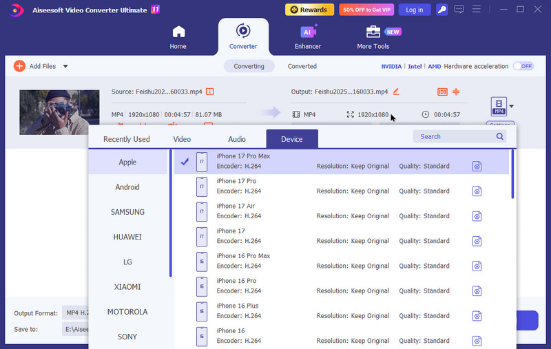 Converter formato VCU