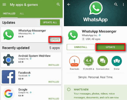 Atualizar WhatsApp