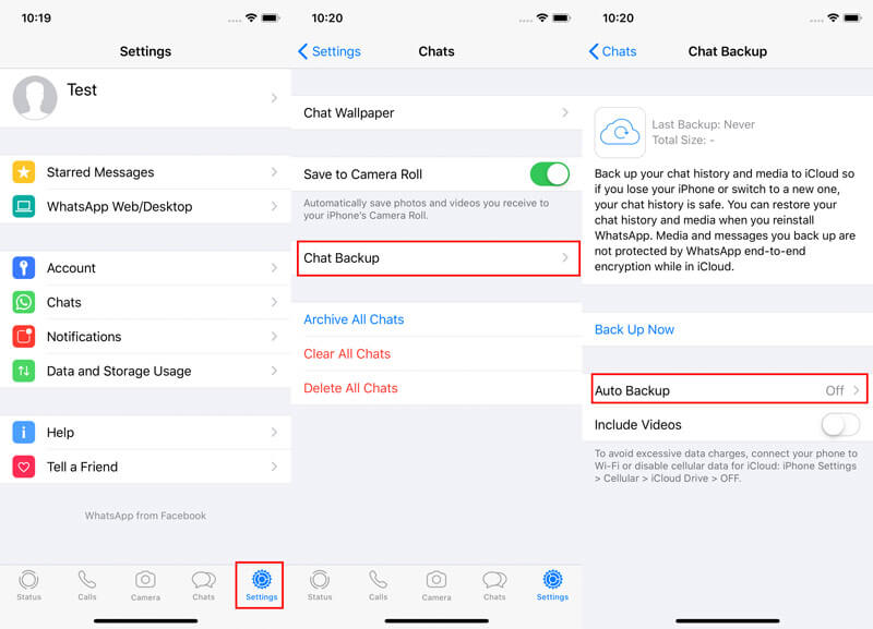 Selecione Whatsapp Chat Backup