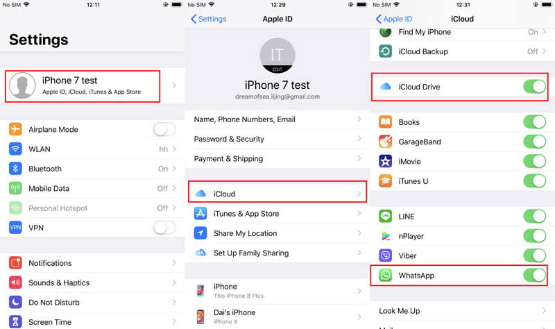 Ative o WhatsApp do iCloud Drive