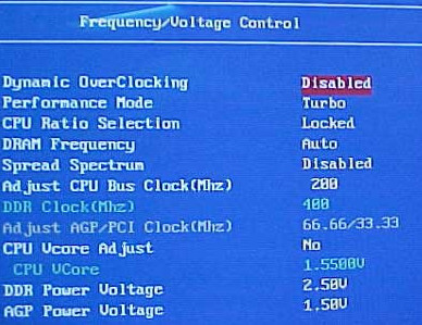 Desativar overclock