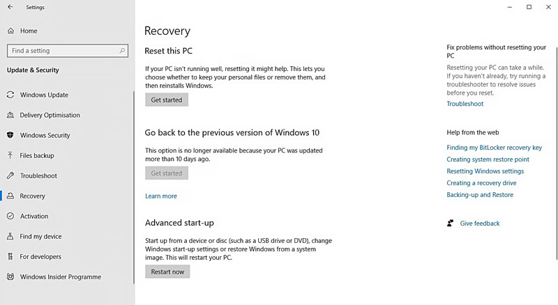 Windows 10 Redefinir este PC