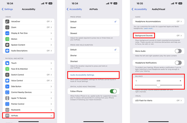 Ajuste as configurações de acessibilidade de áudio no iPhone