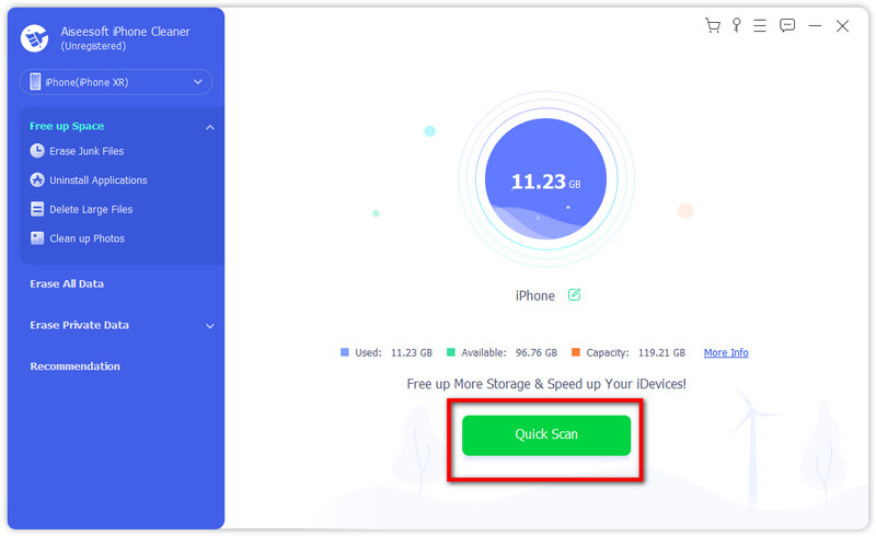 Digitalização rápida para arquivos iOS