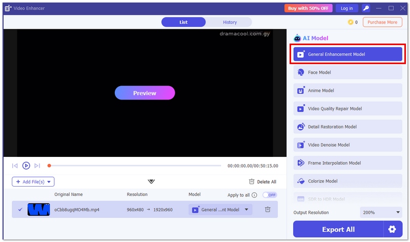 Escolha o modelo de aprimoramento geral