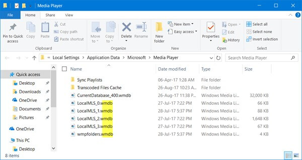 Excluir arquivos Wmdb do Windows Media Player