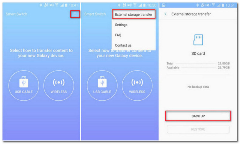 Select External Storage Transfer