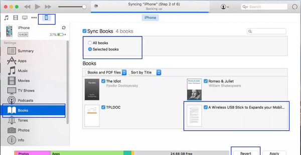 Sincronizar iBooks no iTunes