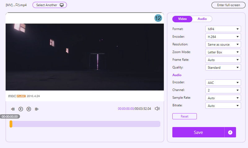 Aiseesoft Free Video Converter Online Editar configurações de perfil
