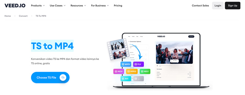 Veed Online TS to MP4 Converter