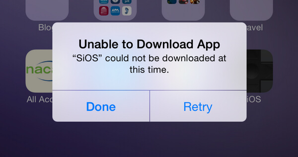 Não é possível baixar aplicativos de atualização do iPhone
