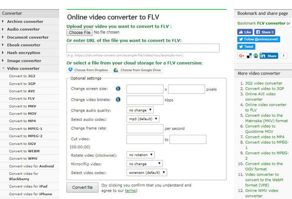 Converter MP4 para FLV online