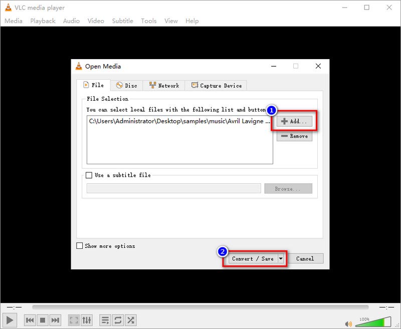 VLC Adicionar arquivos para converter