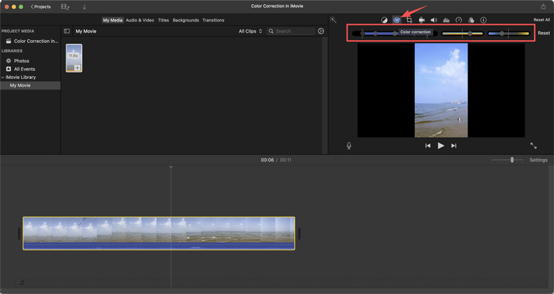 Manual de correção de cores no iMovie