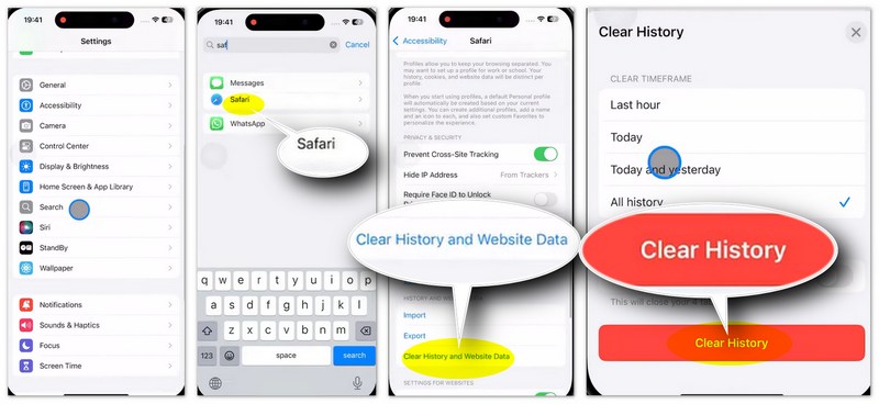 Limpar histórico do Google pelo Safari