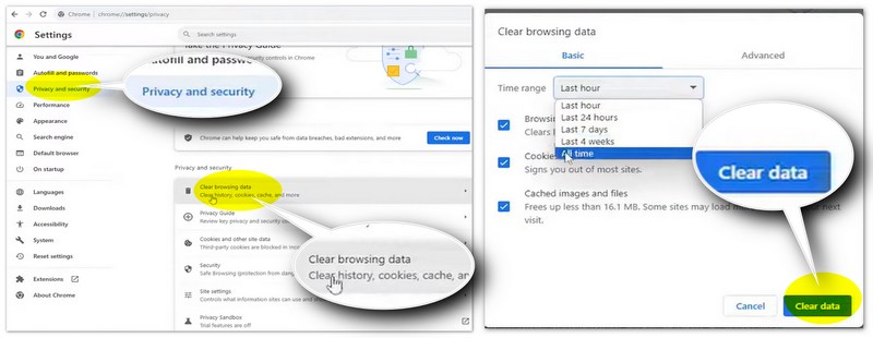 Excluir histórico do navegador Chrome