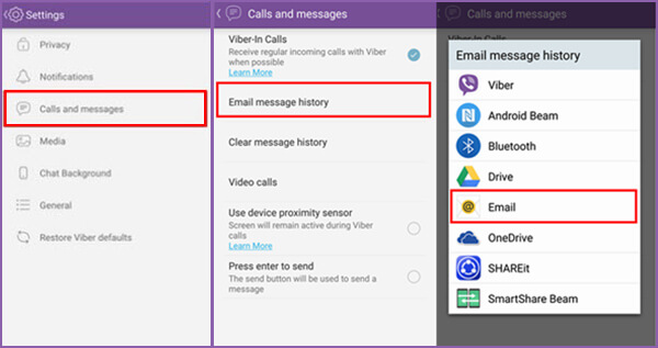 Transferir arquivos do Viber iPhone com e-mail