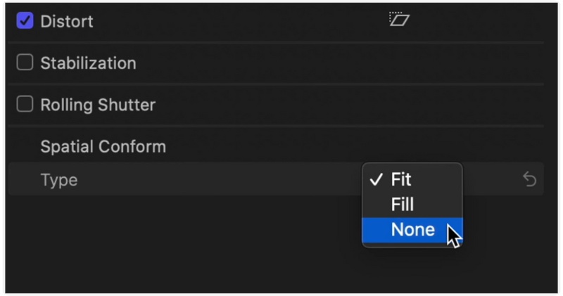 Definir Nenhum Espacial