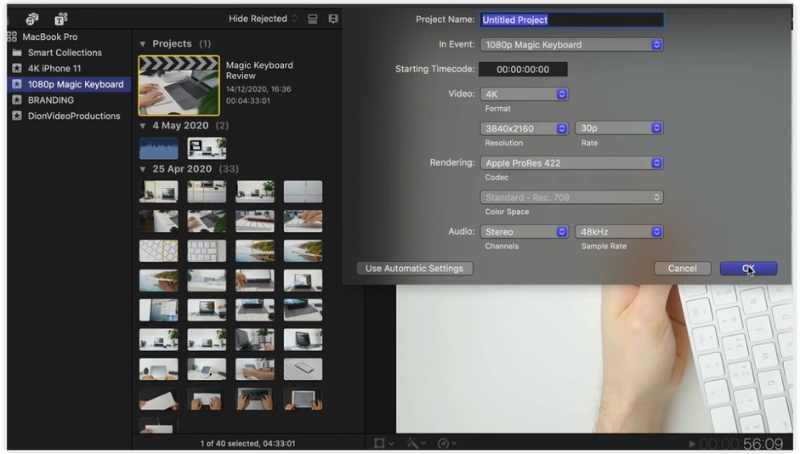 Configurar para resolução 4K